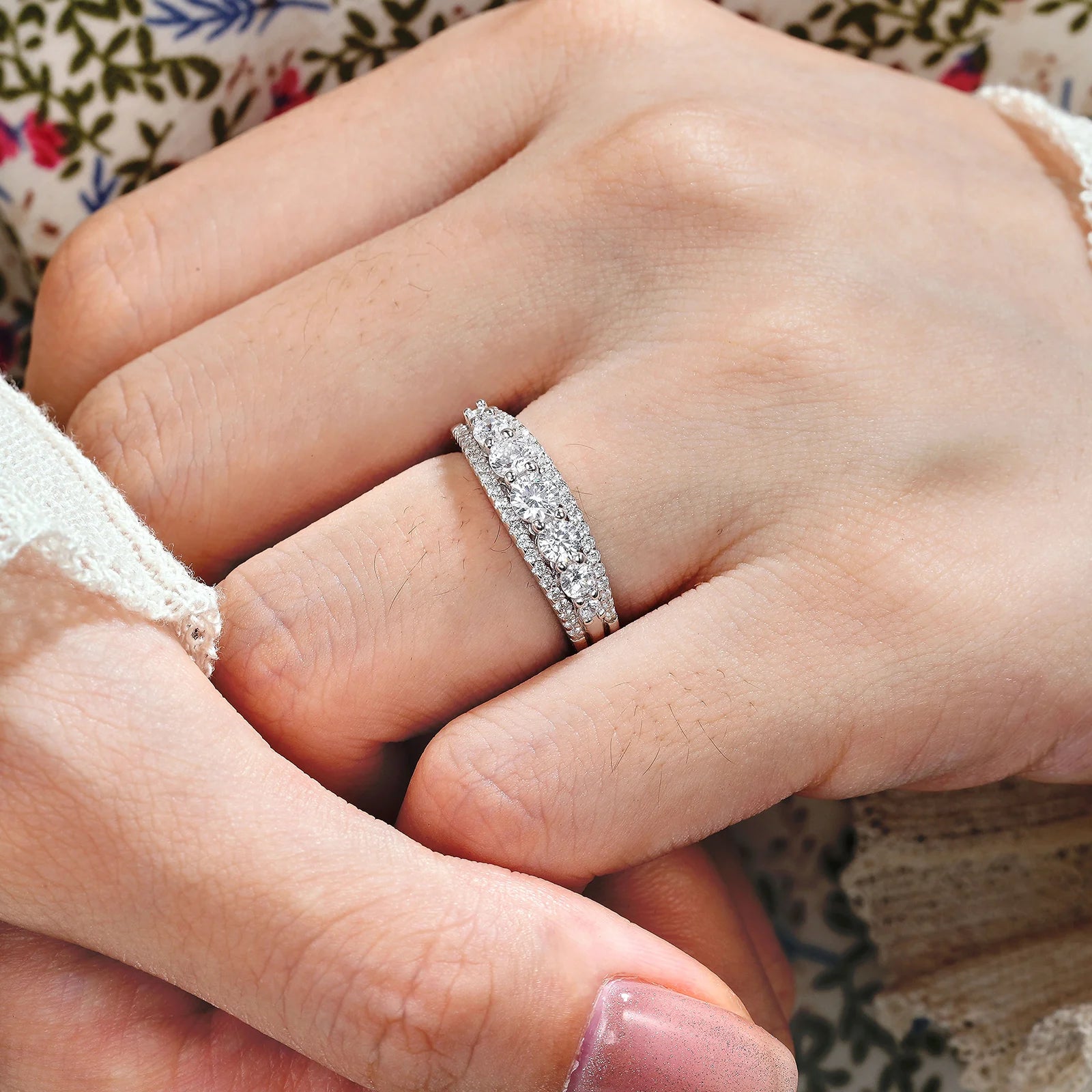 Newshe 925 Sterling Silver Eternity Ring Wedding Band for Women 1.1ct Round White AAAAA Cz Size 4-13 - Uknowucme