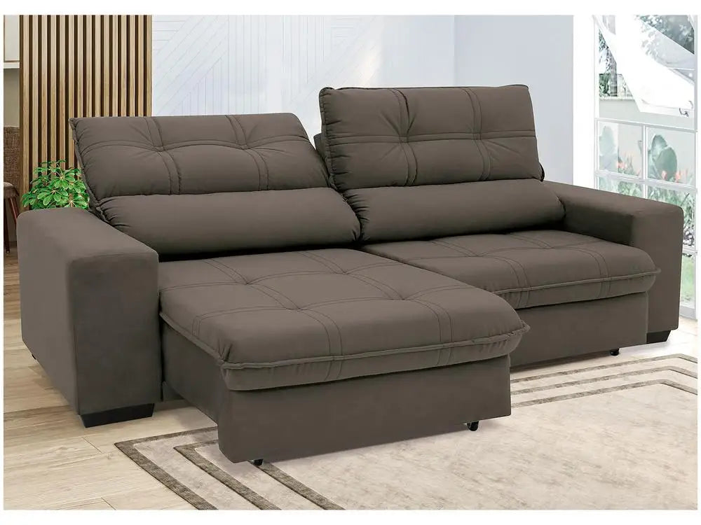 4 Seater Suede Brunello Linoforte Recliner Retractable Sofa