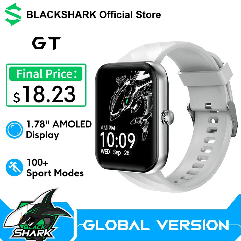 Black Shark GT Smartwatch Global Version 1.78'' AMOLED Display 10 days Battery Life Bluetooth 5.2 Smart Watch  100+ Sport Modes - Uknowucme