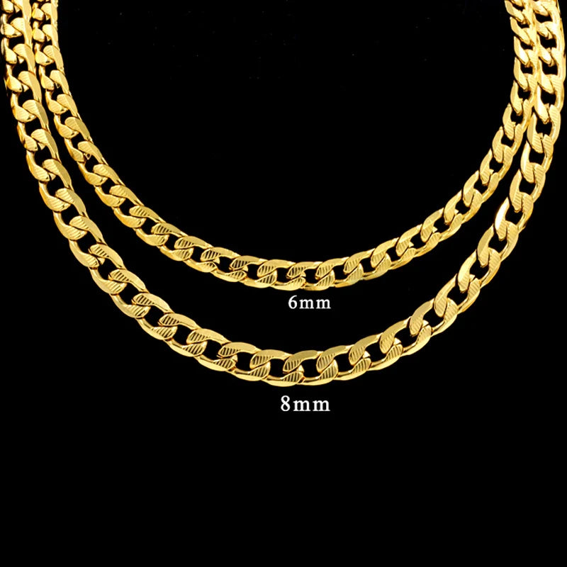 LUXUSTEEL Men's Figaro NK Chain Necklace 6/8/10MM Stainless Steel Golden Mixed Silver Color Curb Link For Women Jewelry Gift - Uknowucme