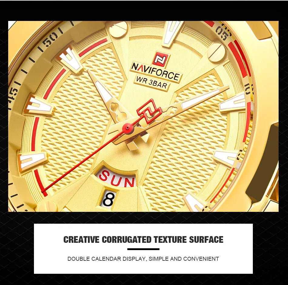 NAVIFORCE Men Luxury Wrist Watch Waterproof Business Male Watches Stainless Steel Casual Quartz Calendar Clock Relogio Masculino - Uknowucme