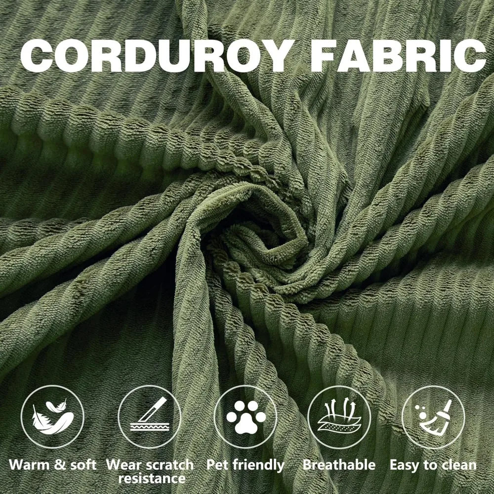 78.8”Compression Sofa - Convertible Sleeper Sofa Bed with Pillow Back Support - Corduroy Foldable Sofa Bed with Fixed-Shape