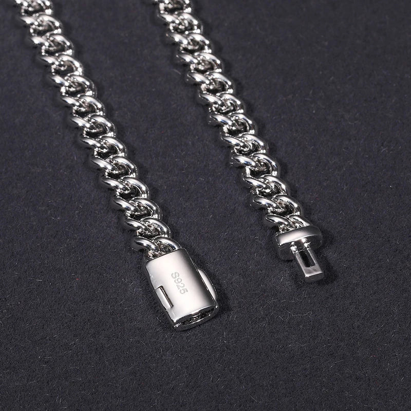 High Quality 6mm 925 Silver Necklace Cuban Chain Men Moissanite Necklace For Men Hip Hop Jewelry Gift - Uknowucme