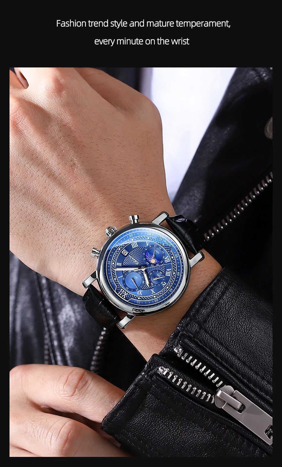 CHENXI Men Quartz Watch Luxury Sports Waterproof Chronograph Luminous Date Men’s Wrist Watch Business Leather Watches Clock - Uknowucme