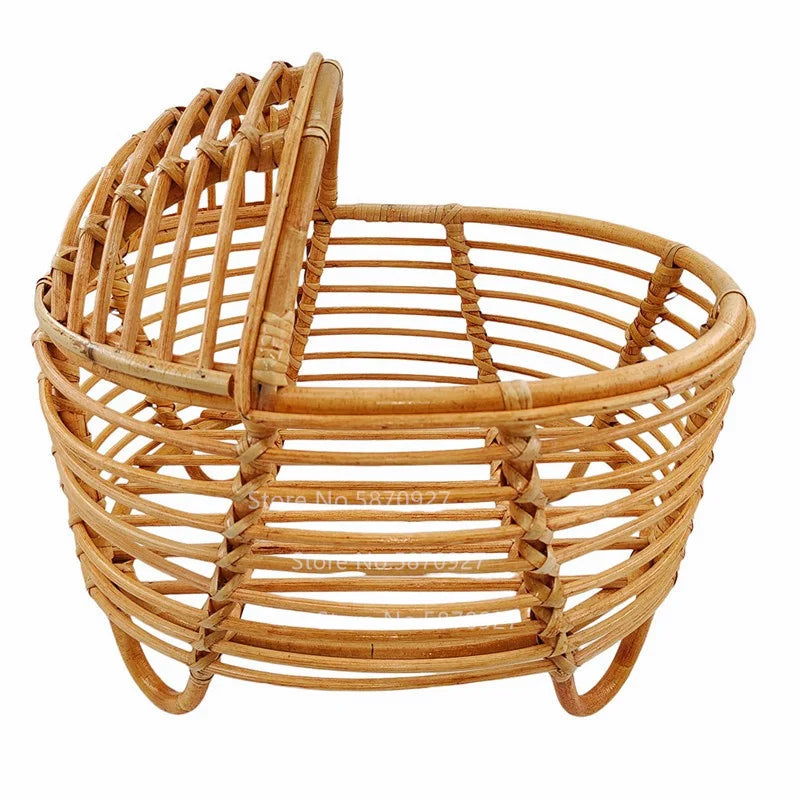 New Born Photography Prop Bed Handmade Baby Doll Bed Rattan Bamboo Basket  Baby Bebe Newborn Photography Props Accessorie Studio
