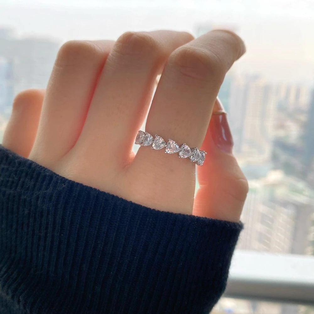 Wong Rain 100% 925 Sterling Silver Oval Heart Round Emerald Cut Lab Sapphire Gemstone Jewelry Wedding Band Row Ring Wholesale - Uknowucme