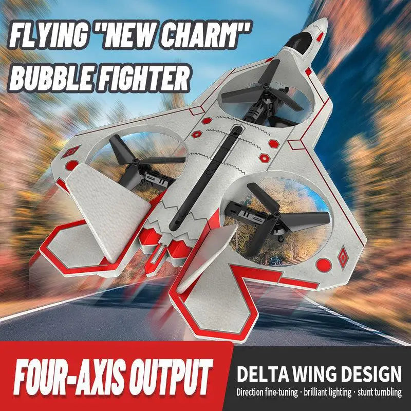 Drone Stunt Fighter Aircraft Model Four-axis Aircraft Remote Control Aircraft Foam Aircraft Roll Rotation Suspension - Uknowucme