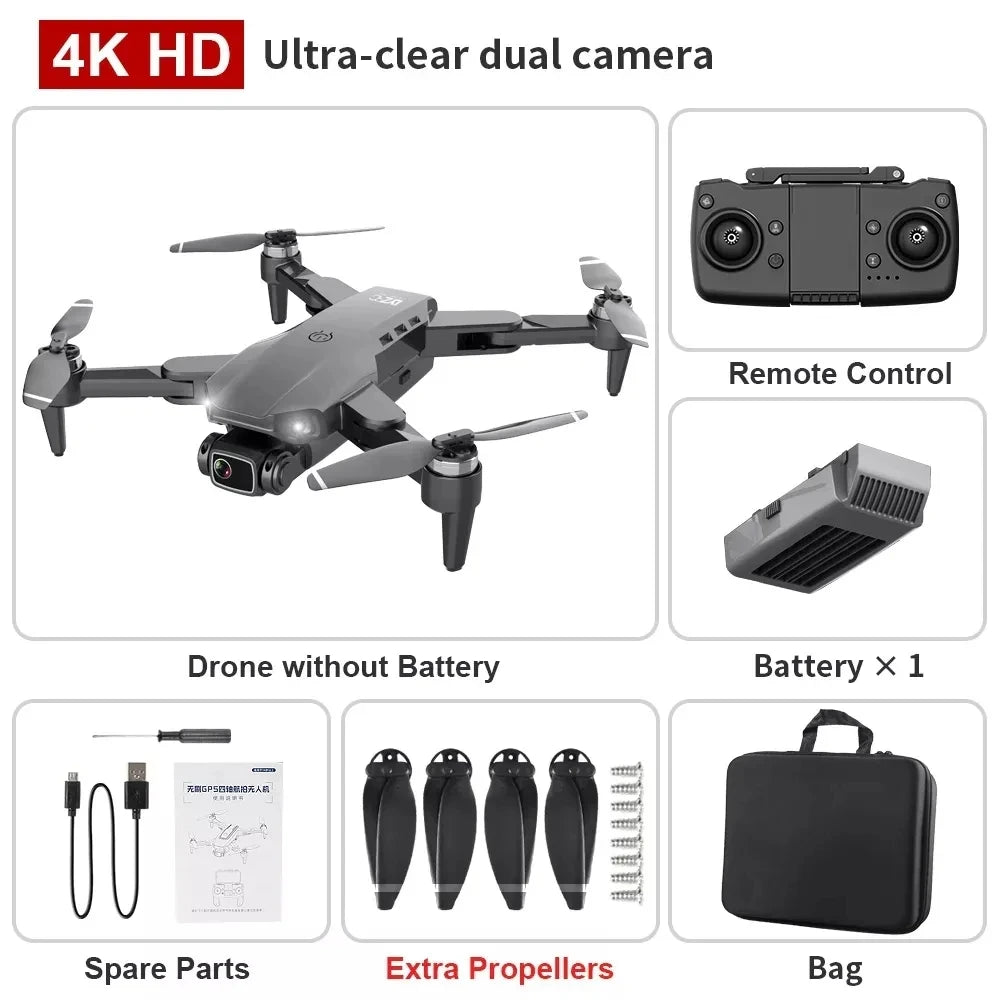 Drone L900 Pro 4K Professional 5G GPS HD Dual Camera Photography Brushless Foldable Quadcopter RC Distance 1.2KM Drones Toys - Uknowucme