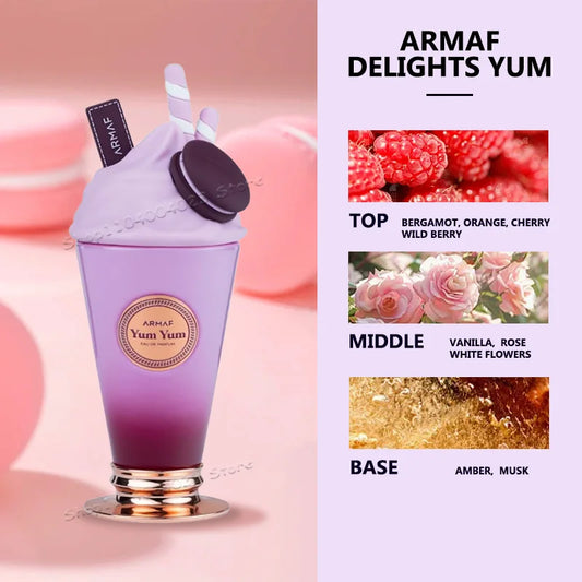 100ML Armaf Delights Yum Eau de Parfum Spray For Women Long-lasting Fragrance Mesmerizing Women's Perfume Floral Fruity Scent - Uknowucme
