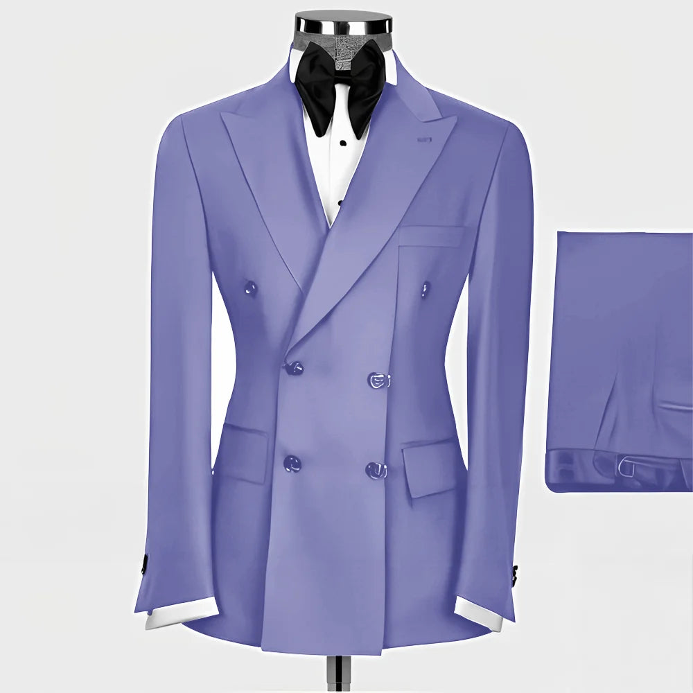 Formal Men's Suit 2-piece Peak Lapel Blazer Groom Wedding Tuxedo Classic Slim Fit Outfit Tailor-made Tuxedo for Male - Uknowucme