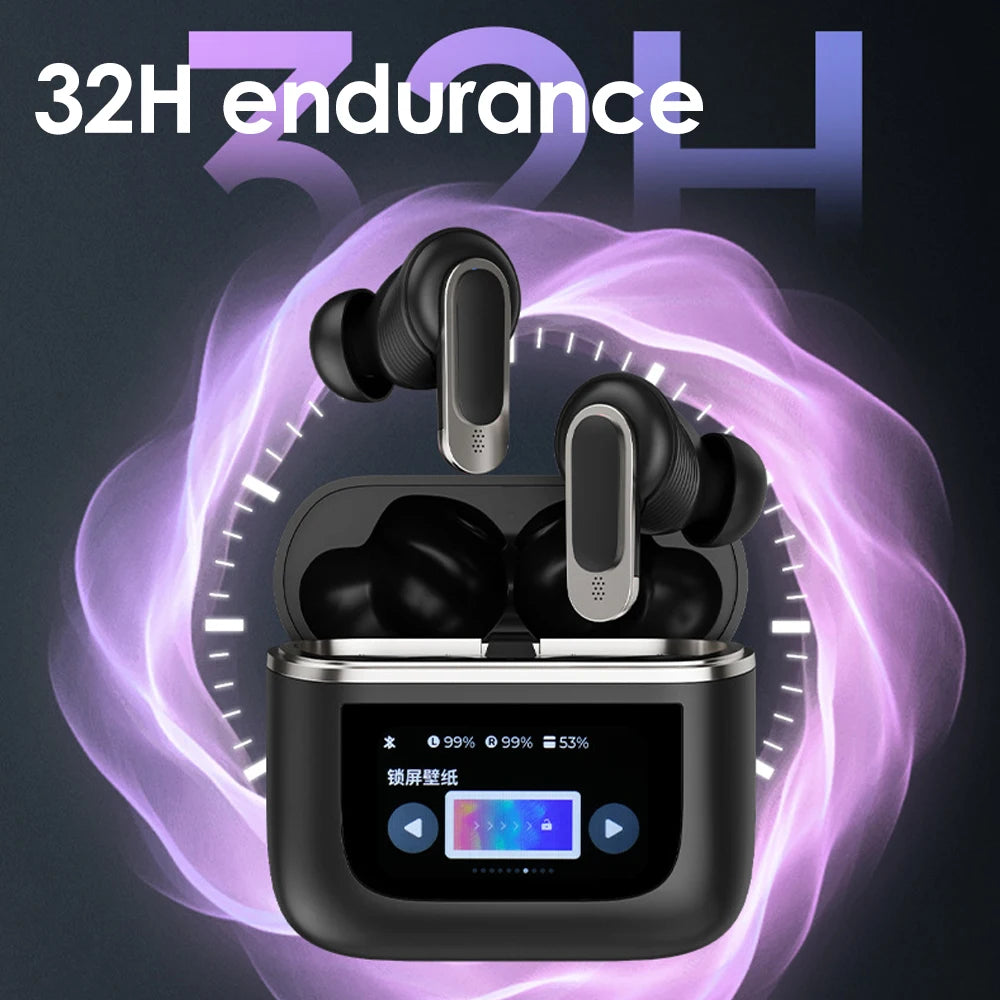 V8 LED Full-color Touchscreen Bluetooth5.4 Earphones Noise Reduction True Wireless Control In Ear Sports Headphone Headset