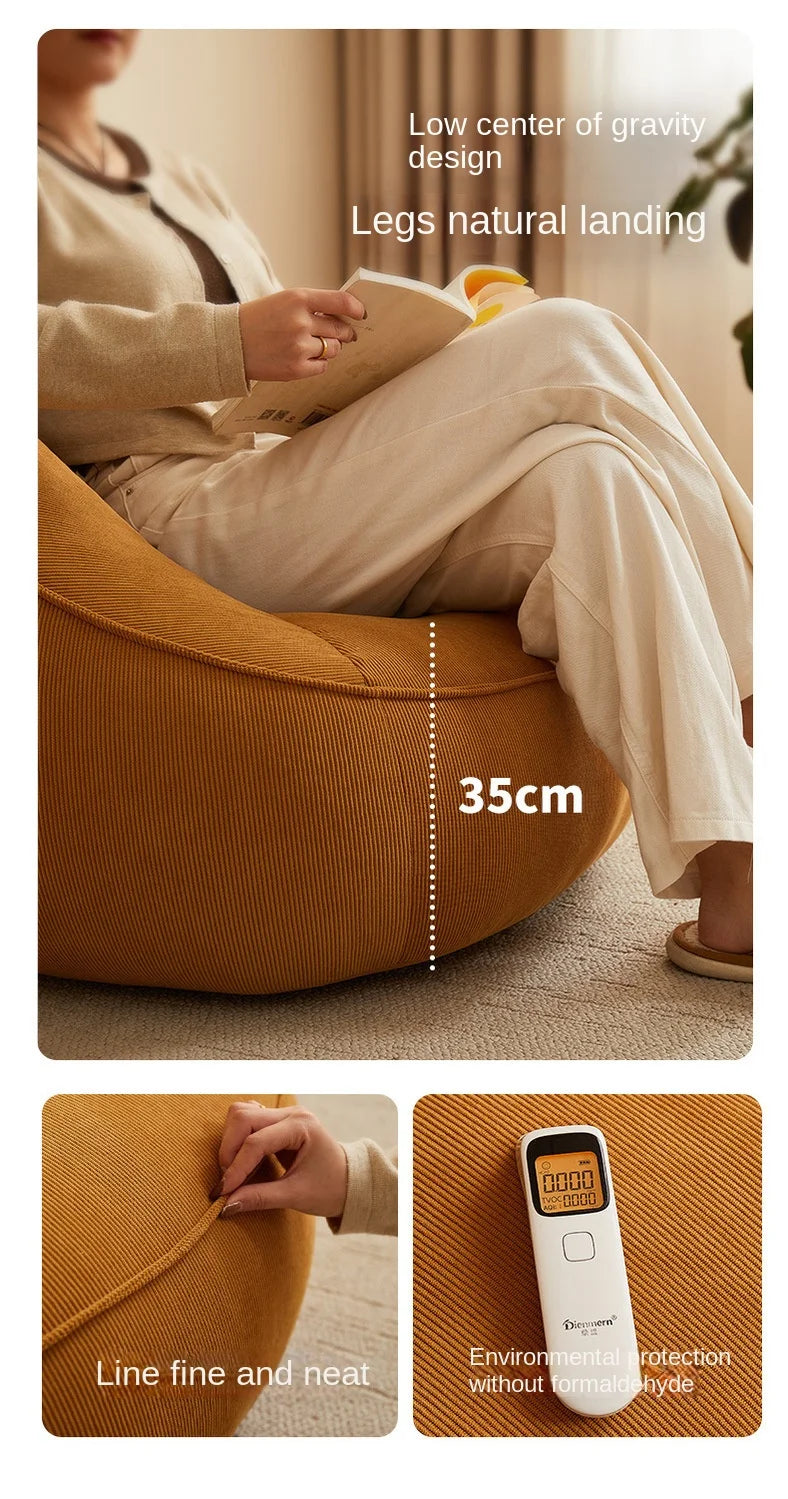 X&D Bean Bag Lazy Corduroy Comfortable Sofa Single Bed Tatami Bedroom Balcony Casual Lightweight Small Sofa Living Room 2024 New - Uknowucme