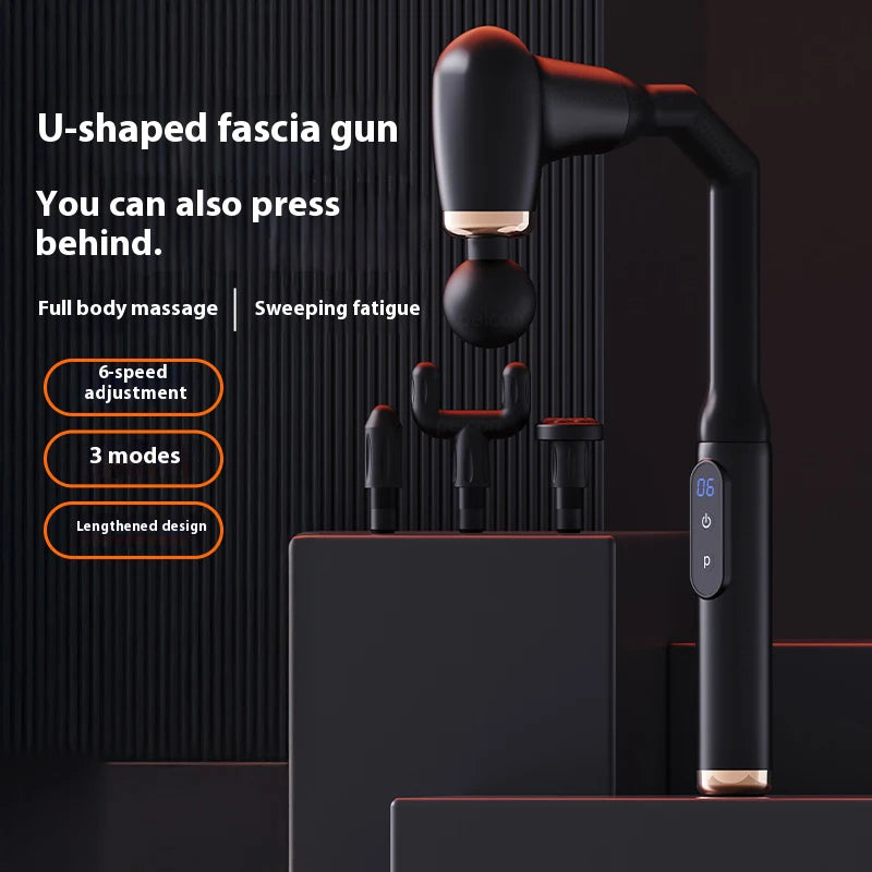 Massage Gun  Muscle Massager Deep Tissue With Extended Handle Portable Rechargeable Fascia Gun for Neck Shoulder Back Leg