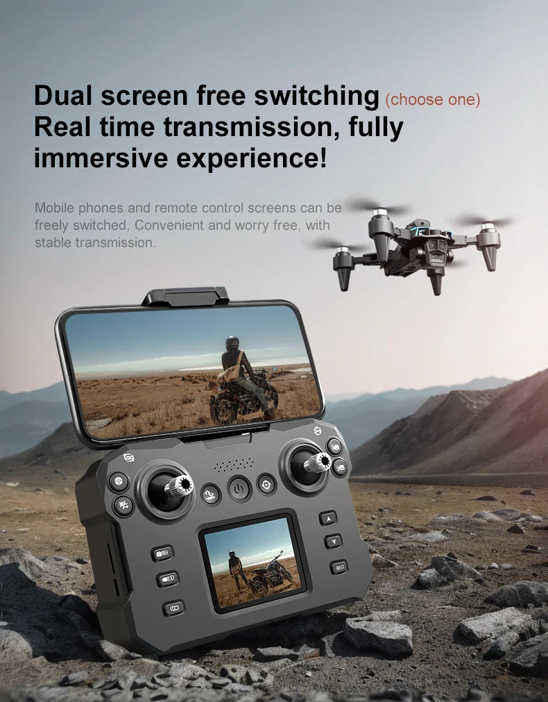 Drone New Upgrade with Screen Remote Control K12 MAX 8K HD Mini Dron Obstacle Avoidance Brushless Aerial UAV FPV Quadcopter Toys