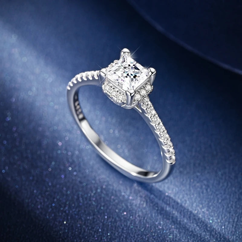 Moissanite Ring Real 925 Sterling Silver Simple Sparkling Shiny Oval Stone Ring For Women Engagement Wedding Luxury Fine Jewelry - Uknowucme