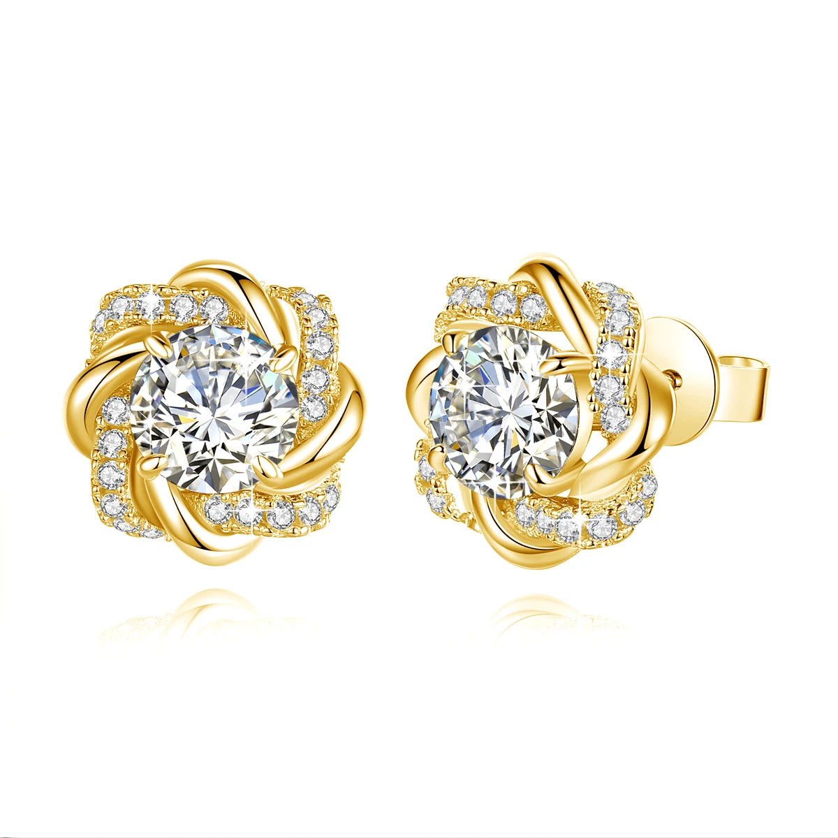 Moissanite Earrings With Certificate 2 Carat Rose Gold Luxury Jewelry For Woman Star Of David Design Trend Gift Female Mossanite - Uknowucme