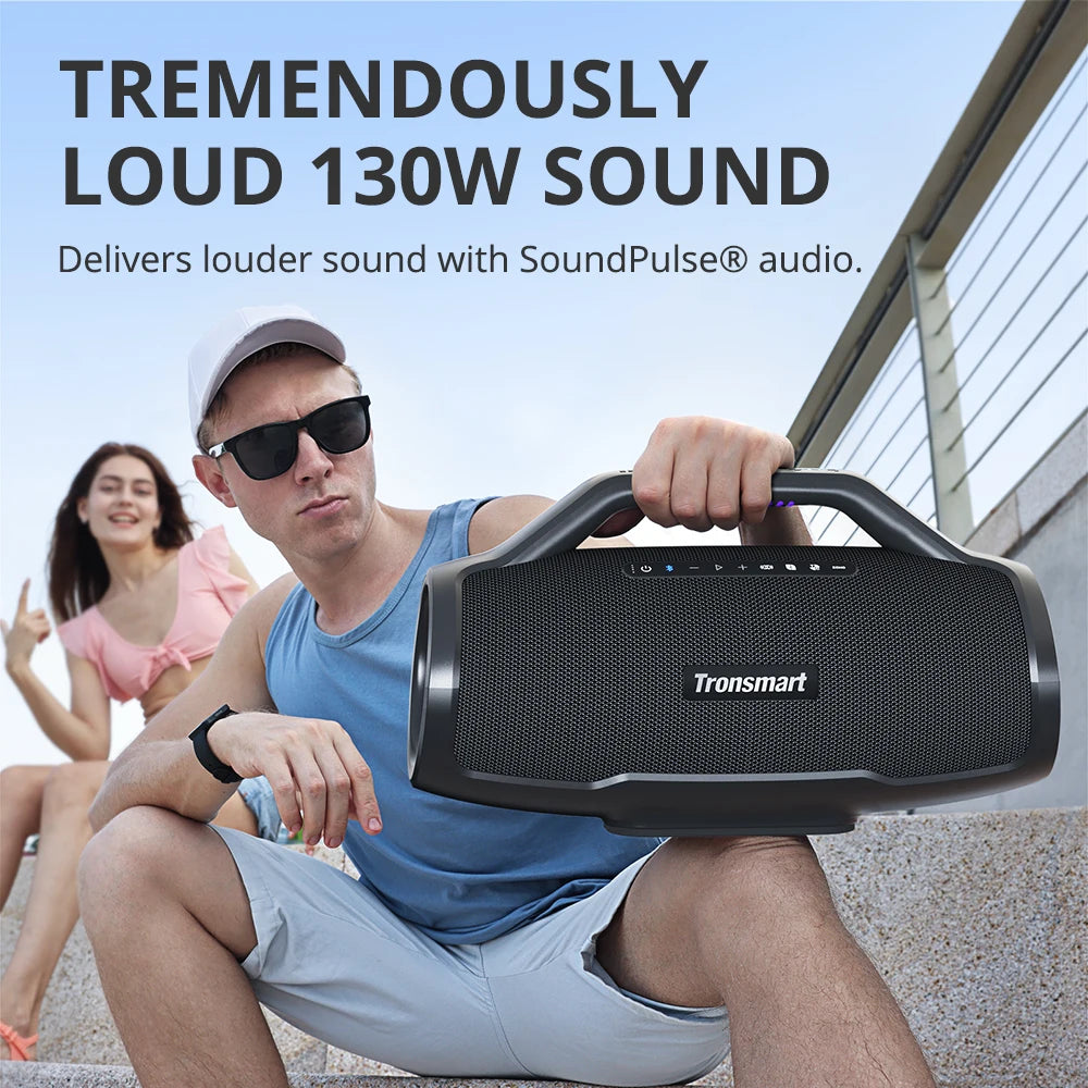 Tronsmart Bang Max Speaker 130W Party Speaker with 3 Way Sound System, Sync Up 100+ Speakers, APP Control, Guitar/Mic Input - Uknowucme