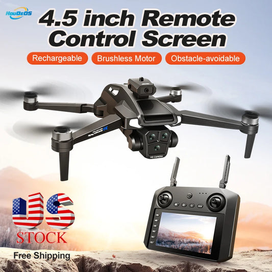 Drone 4K HD Brushless Motor Avoidance Drones with 4.5" Screen On Control Dual Cameras Quadcopter Gifts For Children and Adults - Uknowucme