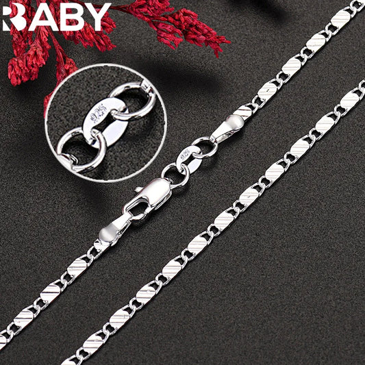 925 Sterling Silver 16/18/20/22/24/26/28/30 Inch Figaro Chain Necklaces For Women Luxury Designer Jewelry URBABY - Uknowucme