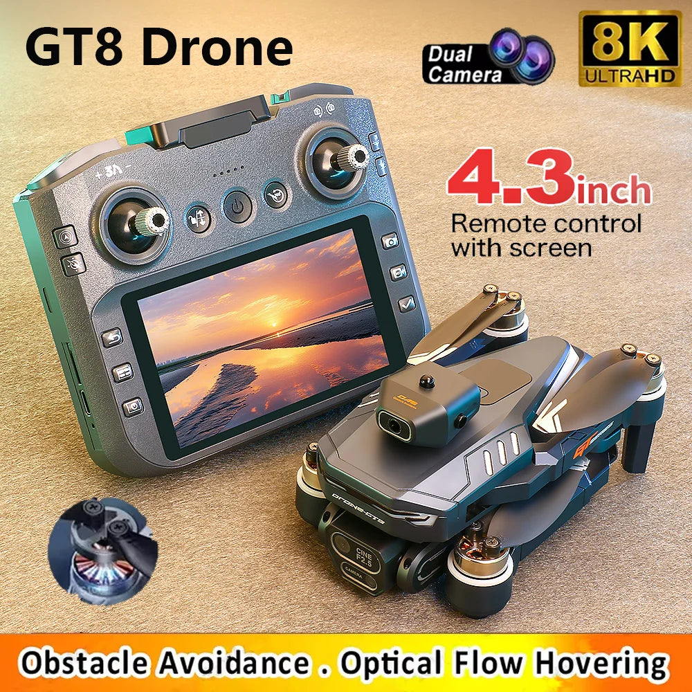 2025 New GT8 Drone GPS 8K Professional HD 360° Dual Cameras 5G WIFI Brushless Motors Obstacle Avoidance Foldable Quadcopter Toys - Uknowucme