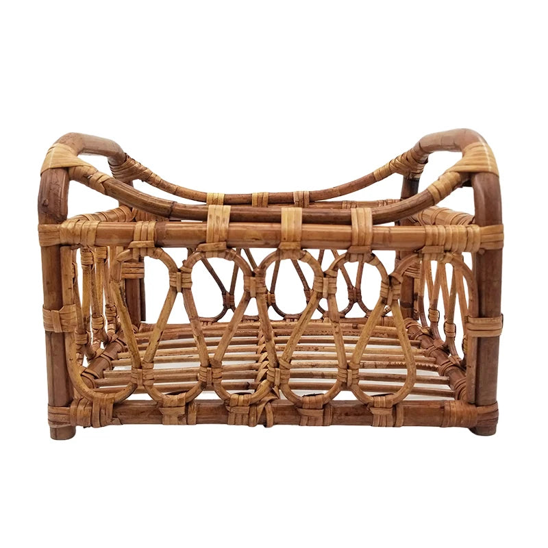 New Born Photography Prop Bed Handmade Baby Doll Bed Rattan Bamboo Basket  Baby Bebe Newborn Photography Props Accessorie Studio