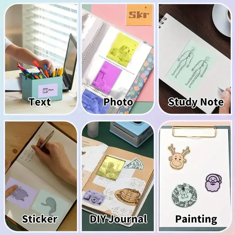 Adhesive Photo Thermal Paper 57mm，Label Sticker Color Photo White Paper For Mini Portable Pocket Mobile Printer - Uknowucme