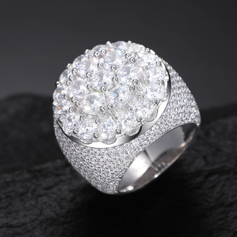 TUHE Unisex Custom letter Ring 925 Silver Skeleton Moissanite Iced Out Hip Hop Rings For Men Hip Hop Jewelry Gifts - Uknowucme