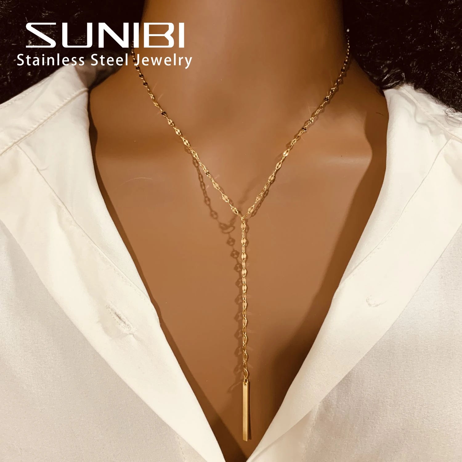 SUNIBI Fashion Stainless Steel Necklace for Woman Personality Infinity Cross Pendant Gold Color Necklaces on Neck Women Jewelry - Uknowucme