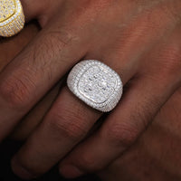 Unisex Classic Moissanite 925 Ring Men Men Hip Hop Jewelry Pave Setting Ring Fashion Rock Gift - Uknowucme