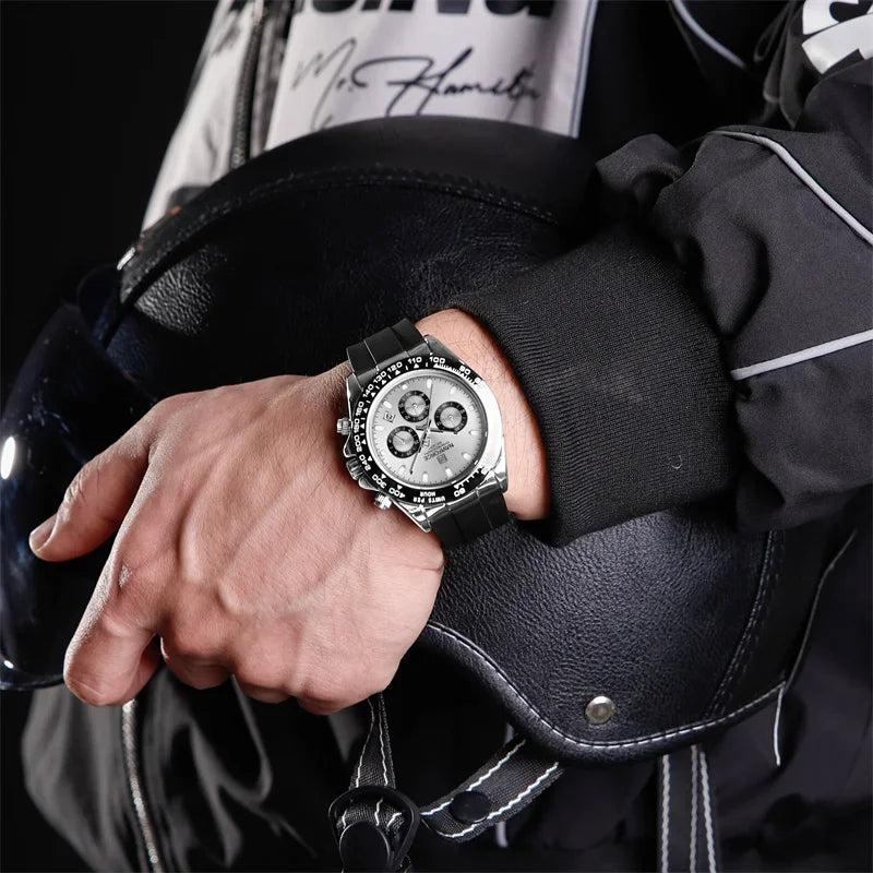 NAVIFORCE NF8054 Original Watches For Men Silicone Band Casual Sport Chronograph Luminous Wristwatch Relogio Masculino Male Gift - Uknowucme