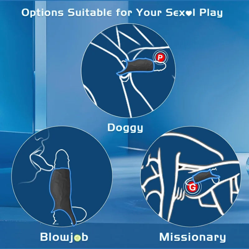 Vibrating men's penis set, fine-locking set vibrator penis erection testicles G-spot irritating toy shared fun for men and women