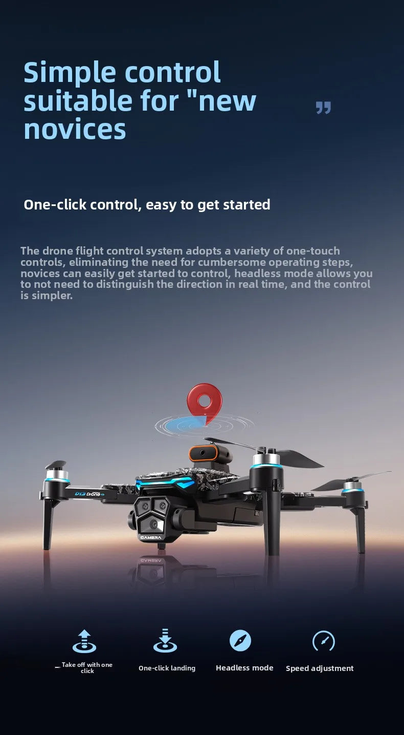 Aircraft Foreign Trade New D13 Drone with 5.6-inch Screen Control Brushless Quadcopter Obstacle Avoidance Remote-controlled - Uknowucme