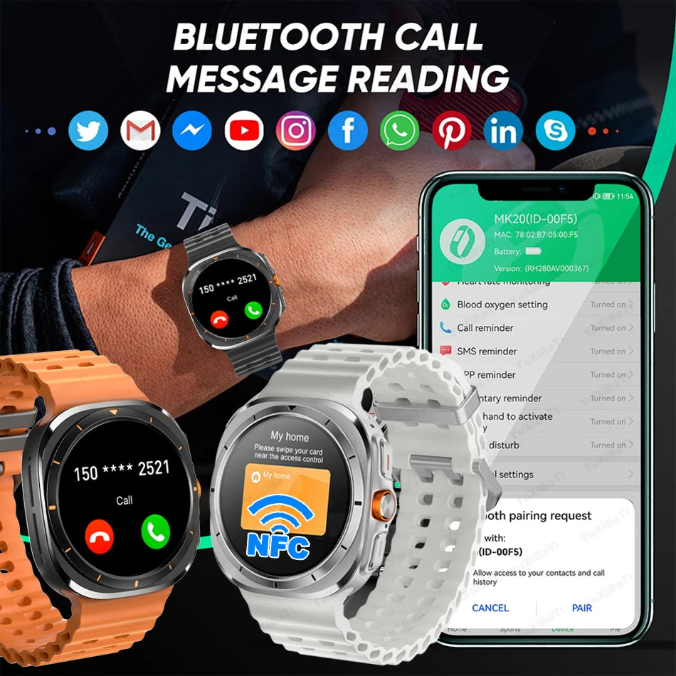 2024New Galaxy Watch 7 Ultra Smart Watch Men 32GB Memory GPS NFC 1.5"AMOLED Screen Fitness Tracker Health Smartwatch For Samsung