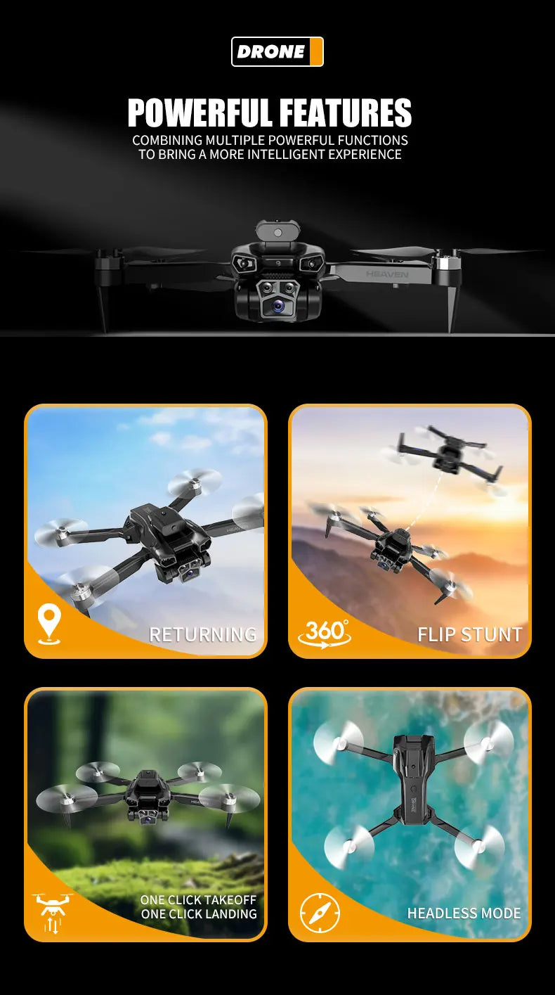 Drone aerial view brushless motor with obstacle avoidance optical flow foldable quadrotor foldable remote control airplane toy - Uknowucme