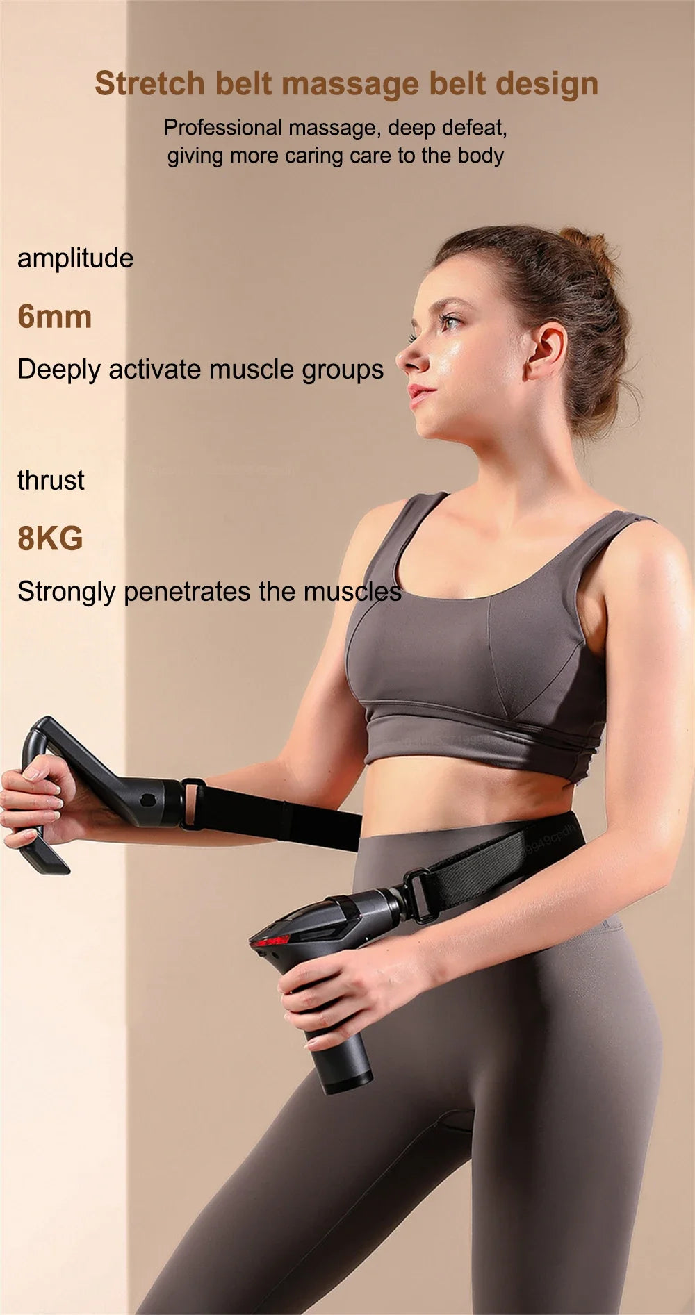 Fascia Massage Gun High Frequency Muscle Massage Gun Professional Body Back Shoulder Neck Waist Massager with Bent Long Handle