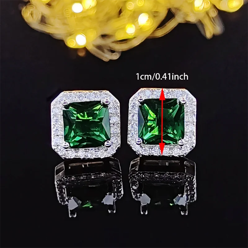 2024 New Luxury Princess Green Color Earring for Women Anniversary Gift Jewelry Wholesale Moonso E6049 - Uknowucme