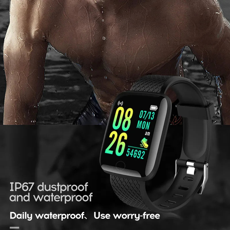 Smart Watch Men Women Message Reminder Blood Pressure Connected Bluetooth Mobile Phone Sports Kids Smartwatch 116Plus relojs