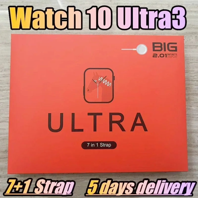 7 Watch Straps New S100 Ultra Smartwatch 2.2HD Amoled Circular Screen ECG Monitoring Reloj inteligente with Protective Case - Uknowucme