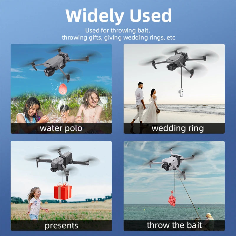 BRDRC Airdrop System for DJI Mini 4K/Mini 4 Pro/Air 3/Mini 3 Pro/Mavic 3/Mavic Pro Drone Thrower Fishing Life Rescue Send Gift - Uknowucme
