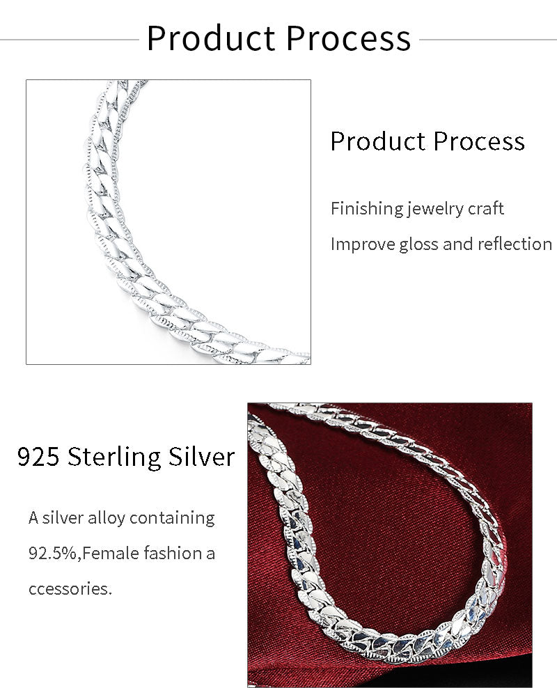 18K Gold/Silver Color 6mm Full Sideways Necklace 8/18/20/24 Inch Chain For Woman Men Fashion Wedding Engagement Jewelry - Uknowucme