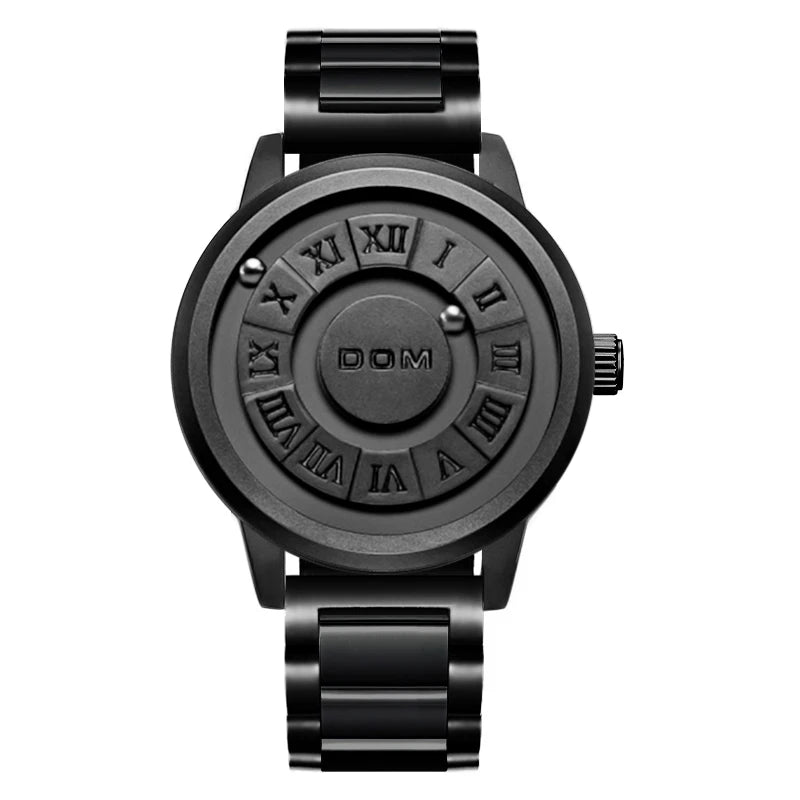 DOM 1345 Men Quartz Watch Fashion Personality Creative Scrolling Iron Ball Magnetic Pointer Waterproof  for Male Watches Gift - Uknowucme