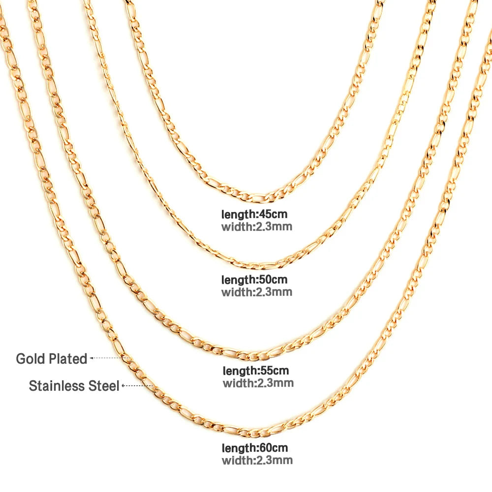 ASONSTEEL 1 Piece Rope Cuban Link Chain Stainless Steel Necklace 45cm/50cm/55cm/60cm Gold Color Jewelry For Women Men Trending - Uknowucme