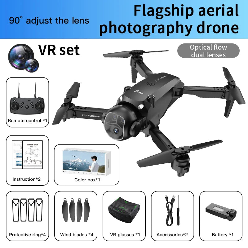 Foldable Four - Axis Drone with 360° Roll Feature - Dual Camera, Optical Flow Hover, Six - Axis Gyroscope & One - Click Landing - Uknowucme