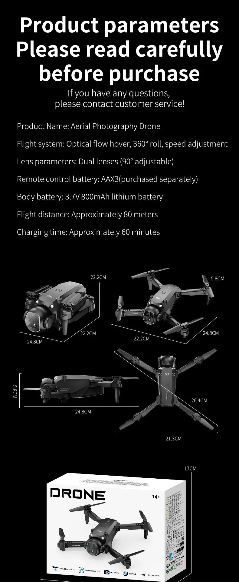 Foldable Four - Axis Drone with 360° Roll Feature - Dual Camera, Optical Flow Hover, Six - Axis Gyroscope & One - Click Landing - Uknowucme