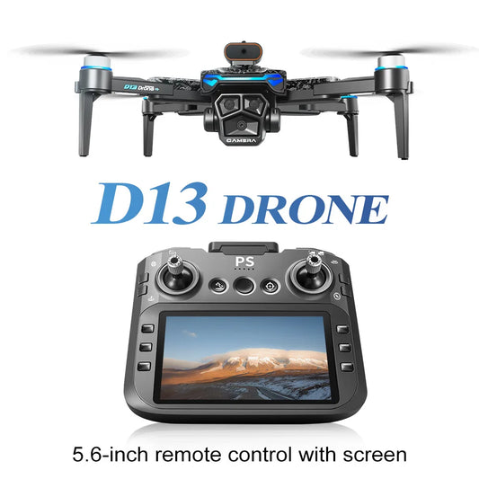 Aircraft Foreign Trade New D13 Drone with 5.6-inch Screen Control Brushless Quadcopter Obstacle Avoidance Remote-controlled - Uknowucme
