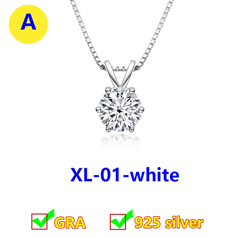 Classic Women's Moissanite Diamond Necklace  Simple Original 925 Sterling Silver Jewelry  premium Clavicle ChainFor women - Uknowucme