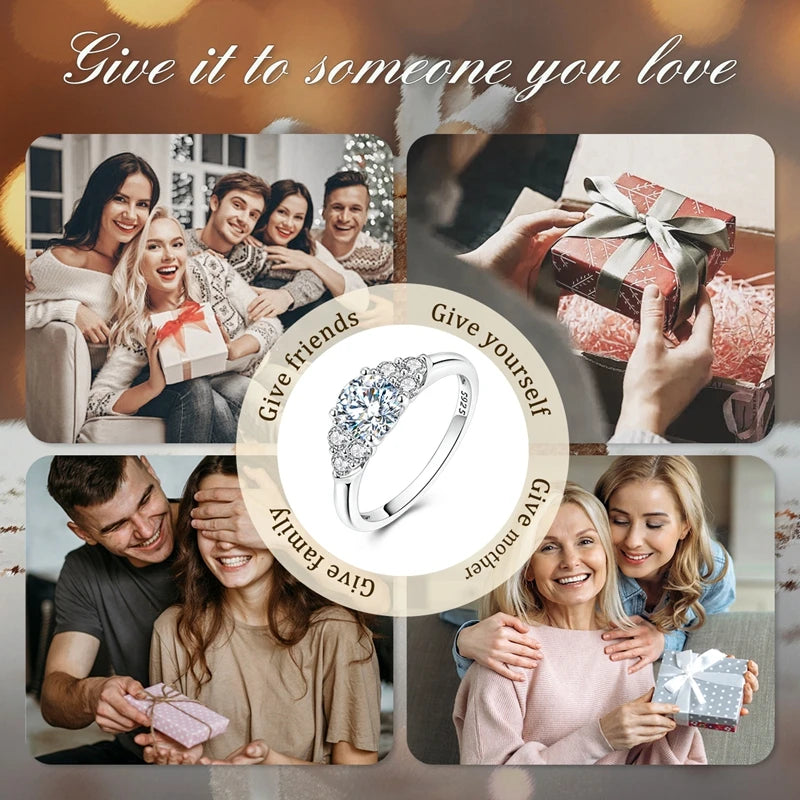 Moissanite Ring Real 925 Sterling Silver Simple Sparkling Shiny Oval Stone Ring For Women Engagement Wedding Luxury Fine Jewelry - Uknowucme