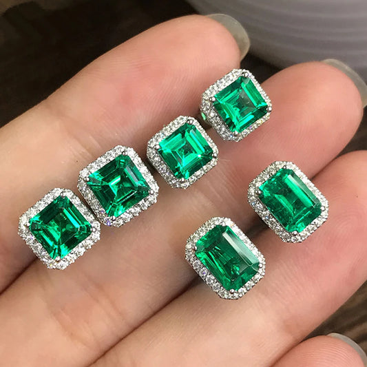 2024 New Luxury Princess Green Color Earring for Women Anniversary Gift Jewelry Wholesale Moonso E6049 - Uknowucme
