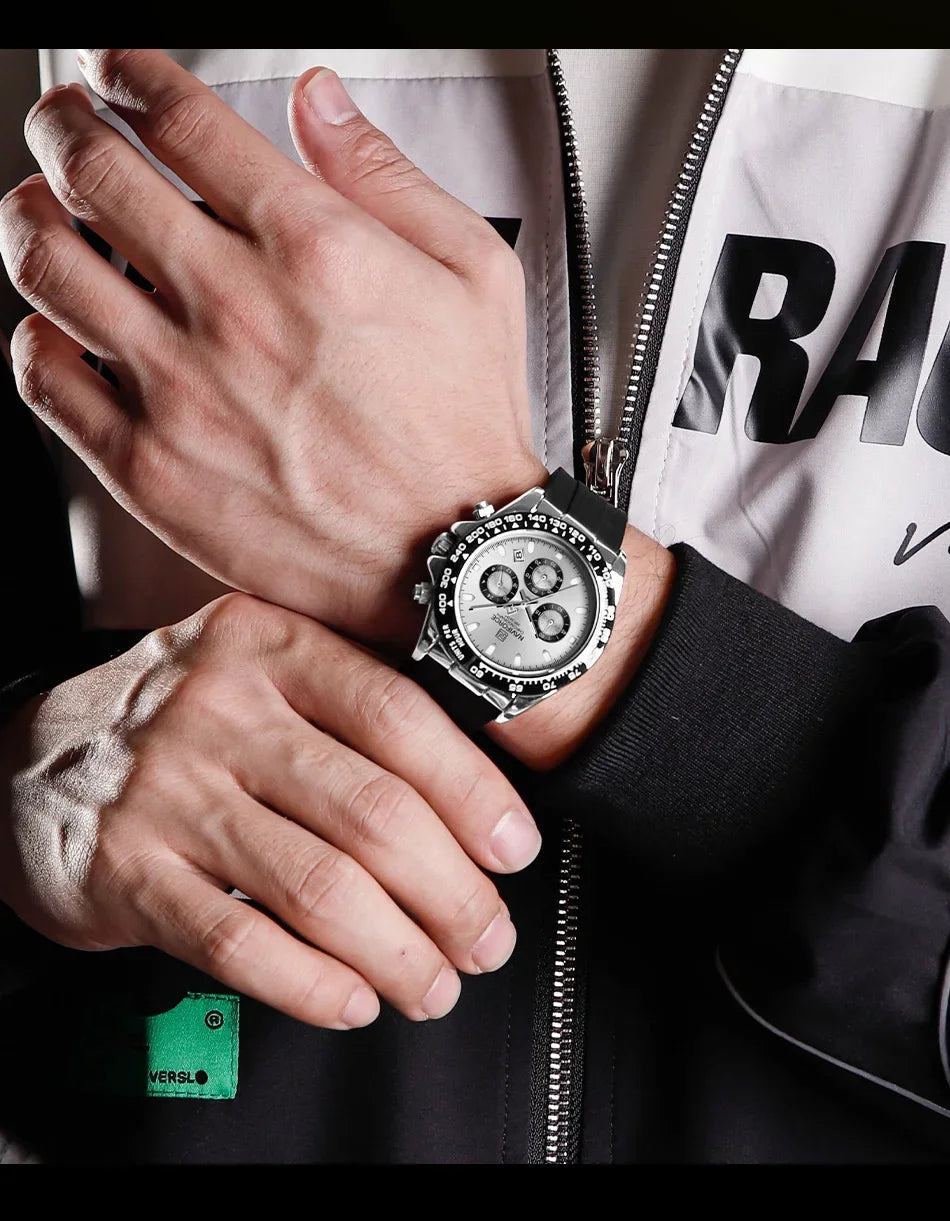 NAVIFORCE NF8054 Original Watches For Men Silicone Band Casual Sport Chronograph Luminous Wristwatch Relogio Masculino Male Gift - Uknowucme