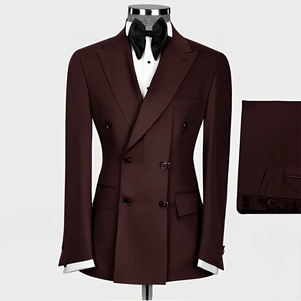 Formal Men's Suit 2-piece Peak Lapel Blazer Groom Wedding Tuxedo Classic Slim Fit Outfit Tailor-made Tuxedo for Male - Uknowucme